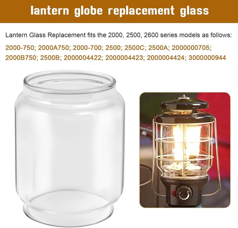 IFERLA Replacement Lantern Globe for Coleman Max Northstar Lanterns, Coleman Lantern Parts Replacement Glass Globe for Fuelled Lanterns Fits Models 2000, 2500, 2600 - Similar for #R2000B043C - Image 2